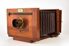 Rochester Optical Co New Model 5x8 Wood Plate View Camera Brass Lens Antique V24