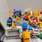 Fisher-price Geotrax Train Set Large Lot Tracks Buildings Engines Cars Parts Vtg