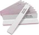 Nail File 12 Pcs Professional Reusable 100 180 Grit Double Sides Washable Nai   