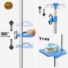 Iv Pole With Wheels Medical Portable Iv Stand With 4 Hooks And Tray  52 3    To 70