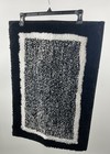 2 Pc Pauwer Bathroom Rug Set Black   White Toilet Mat And Shower Mat