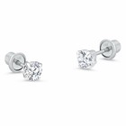 Genuine Natural Diamond Stud Screw Back Earrings In 14k Solid White Gold