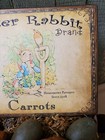 Primitive Antique Vintage Folk Art Style Easter Peter Rabbit Carrot Garden Sign