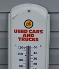 Vintage Ok Chevy Used Cars And Trucks 27  Advertising Metal Thermometer Sign