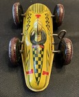 Vintage Marx Tin Litho Wind-up Boat Tail Racing Car  1 1930s W driver key Works