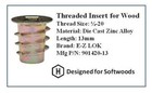 E-z Lok 1 4-20 Flanged Die Cast Zinc Hex-drive Threaded Insert For Wood  25 Pcs 