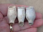 Lot Of 3 Early Clay Pipe Bowls  1625-1650  First Generation