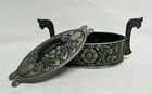 Vintage Haugrud Pewter Norway Viking Sailing Ship Shaped Jewelry Or Trinket Box
