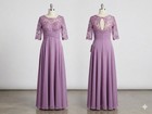 Beautiful Lavender Lace   Chiffon Evening Gown - Formal mother Of The Bride Xs