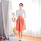 White Fusion Hanbok Jeogori Korean Traditional Wrap Top V-neck Blouse
