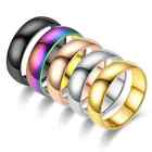 4mm Stainless Steel Gold Plated Men Women Wedding Ring Band Size 4-13