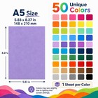50 Sheets A5 Colored Cardstock 5 8  X 8 3   50 Colors Cardstock   Colored Car   