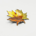 Vintage Sterling Silver Enamel Large Maple Leaf Pin By Hroar Prydz Norway