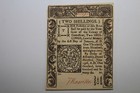  star Cut Canceled  1776 Two Shillings Colonial Currency Note  12176 