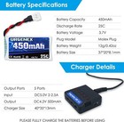 Urgenex 3 7v Drone Battery 450mah 25c 1s Lipo Battery Fit For Syma Holy Stone