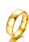 6mm Gold Titanium Stainless Steel Engagement   Wedding Ring For Men   Women 8-12