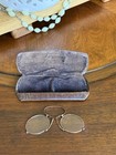 Vtg Antique 1890s Pince-nez Pinch Nose Eyeglasses Spectacles   Case yellow Gold 