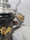 King German Beer Stein Blue Silver Gold Pewter Lid Salzburg Germany 