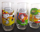 5 Charlie Brown Peanuts Camp Snoopy Set Of Glasses  Tumblers  Mcdonald   s Vintage