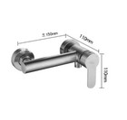 Sus Bathroom Bath Shower Faucet Mixing Valve Hot Cold Wall Mount Handle Brushed