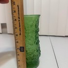 Glass Vase Green Bark Texture Crinkle Mid Century Modern