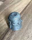 Vintage Novelty Collectable    a Stitch In Time Saves Nine    Pewter Sewing Thimble