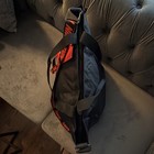 Nike Black orange 30l Gym Tote Bag Zip Top Logo Strap Mesh Pocket Large