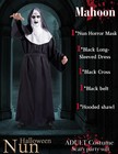 Mahoon Scary Nun Costume  Halloween Deluxe Nun Outfit Mask For Women Men