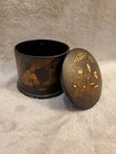 Vintage 1920 s-1930 s Geisha Japanese Wooden Jewelry Trinket Box Gold Painted