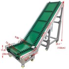 110v Inclined Pvc Belt Conveyor 78 7 x15 7  Climbing Transport Adjustable Speed