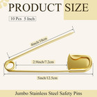 10 Pcs 5 Inch Large Safety Pins  Giant Heavy Duty Stainless Steel Extra