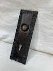 1800 s Antique Door Plate Victorian Style Original Copper   Black Finish Ornate