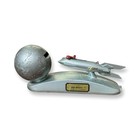 Vtg 1950s Duro Strato Bank Shoot The Moon Mechanical Rocket Space Coin Bank Co