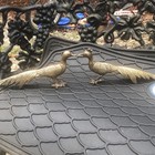 Vintage Antique Cast Brass Metal Decor Standing Pheasant Statues Figurines 8 5   l