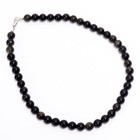 Golden Obsidian Gemstone Round 8 Mm Smooth Beads 15 5  Stretchable Necklace