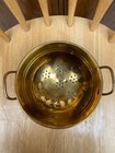 Vintage  Footed Copper Colander Features Brass Handles And Claw Feet