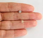 14k Real Solid Yellow Gold 4mm Round Solitaire Stud Earrings - Xd27cz