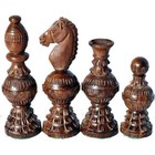 Hand-carved Wooden Chess Pieces Set 5in King  no Board 