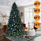 Pre Lit Fiber Optic Tree Artificial Christmas Tree Multicolor Led Star Lights Us