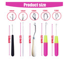 Hamiyell Pack Of 5 Different Sizes Latch Hook Crochet Needle Hook Tools For     