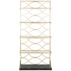 Safavieh Spano 4 Glass Tier Marble Base Etagere   Gold  Black  
