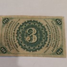 United States 3 Cent Fractional Currency Note Act Of March 3rd 1863