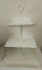 2 White 3 Tier Cake Servers Or Cupcake Dessert Party Stands - 12 Pc Plastic Set