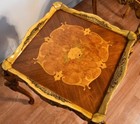1930 Pair Of French Walnut   Satinwood Inlay Hand Painted Side Tables End Tables