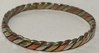 Vintage Mixed Metals Copper Brass Silver Tone Twisted Bangle Bracelet Large 3   