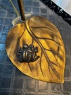 Vintage Brass Lily Pad Table Lamp     Mid Century Style Lighting Decor