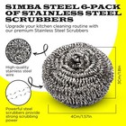 Stainless Steel Scourer 6pcs Heavy Duty Scrubber For Pots Dishes Ovens Grills