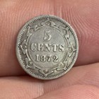 1872 H Newfoundland 5 Cent  Rare Low Mintage