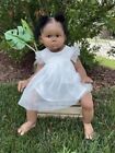 28  Reborn Baby Doll Toddler African W  Up Torso Hand-rooted Hair Dark Skin Girl