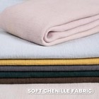 Futei Beige Chenille Throw Pillow Covers 24x24 Inch Set Of 2 edges Double-stitch